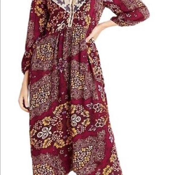 NWT Anthropologie MAEVE plum embroidered maxi dress - Picture 2 of 11